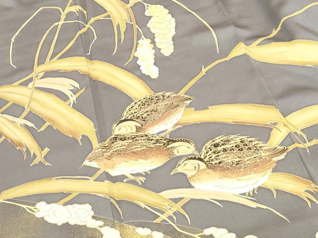 平和屋着物●豪華色留袖　花鳥文　金彩　正絹　逸品　DABI5930op