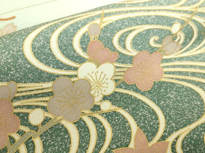 平和屋着物●訪問着　流水花文　暈し染め　金彩　正絹　逸品　DABI5932op