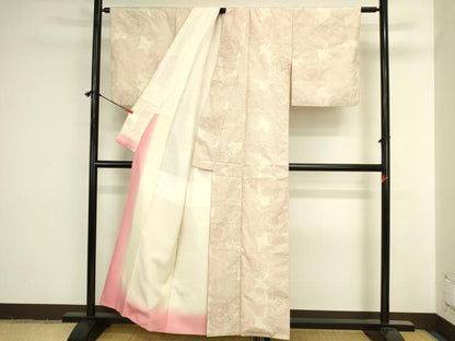 平和屋着物●本場大島紬　白大島　7マルキ　薔薇　バラ　正絹　逸品　DABI5937op