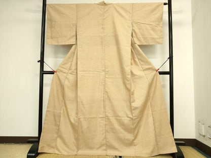 平和屋着物●上質な紬　横段文　正絹　逸品　DABI5946op