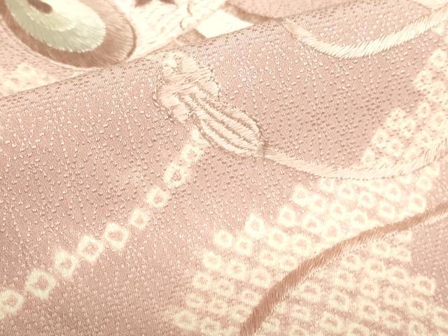 平和屋着物●訪問着　刺繍　絞り　花小槌文　正絹　逸品　DABI5959op