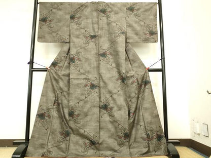 平和屋着物●本場大島紬　9マルキ　花笛文　ロング丈　正絹　逸品　DABI5960op