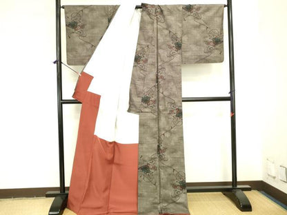 平和屋着物●本場大島紬　9マルキ　花笛文　ロング丈　正絹　逸品　DABI5960op