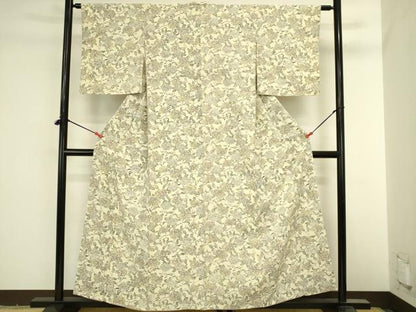 平和屋着物●上質な小紋　型染　紫陽花　アジサイ　鬼しぼ縮緬　大丸扱い　正絹　逸品　DABI5963op