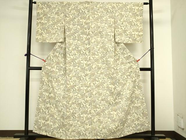 平和屋着物●上質な小紋　型染　紫陽花　アジサイ　鬼しぼ縮緬　大丸扱い　正絹　逸品　DABI5963op