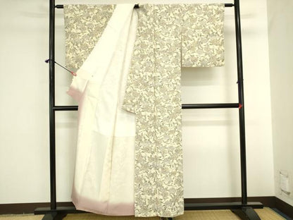 平和屋着物●上質な小紋　型染　紫陽花　アジサイ　鬼しぼ縮緬　大丸扱い　正絹　逸品　DABI5963op