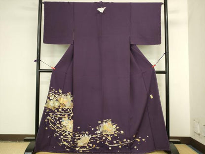 平和屋着物●金彩友禅　卓越技能者・名工・和田光正　色留袖　扇面花文　金彩　さが美扱い　正絹　逸品　未使用　DABI5964op