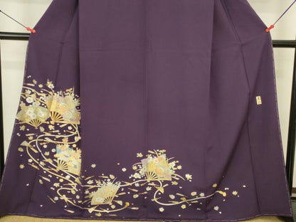 平和屋着物●金彩友禅　卓越技能者・名工・和田光正　色留袖　扇面花文　金彩　さが美扱い　正絹　逸品　未使用　DABI5964op