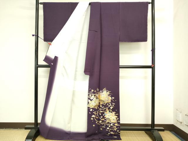 平和屋着物●金彩友禅　卓越技能者・名工・和田光正　色留袖　扇面花文　金彩　さが美扱い　正絹　逸品　未使用　DABI5964op