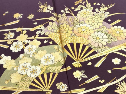 平和屋着物●金彩友禅　卓越技能者・名工・和田光正　色留袖　扇面花文　金彩　さが美扱い　正絹　逸品　未使用　DABI5964op