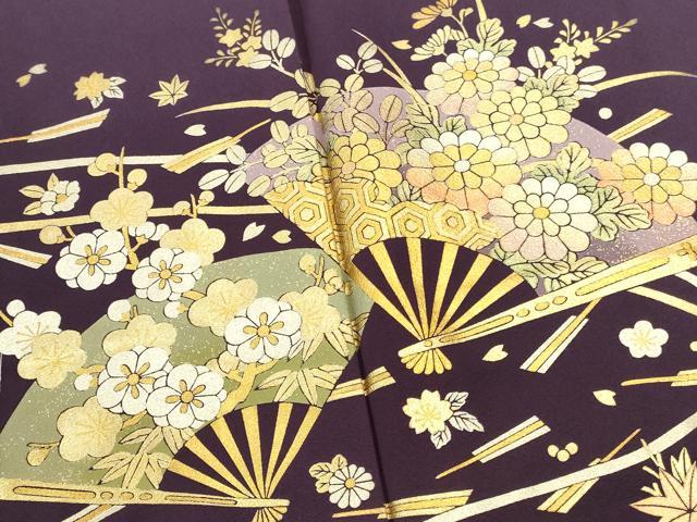 平和屋着物●金彩友禅　卓越技能者・名工・和田光正　色留袖　扇面花文　金彩　さが美扱い　正絹　逸品　未使用　DABI5964op