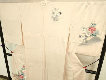 平和屋着物●訪問着　手描き　草花　暈し染め　ロング丈　正絹　逸品　DABI5965op