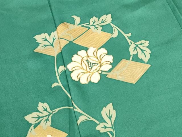 平和屋着物●訪問着　駒刺繍　更紗花文　金彩　正絹　逸品　DABI5968op