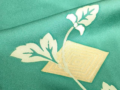 平和屋着物●訪問着　駒刺繍　更紗花文　金彩　正絹　逸品　DABI5968op