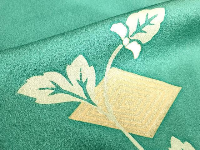 平和屋着物●訪問着　駒刺繍　更紗花文　金彩　正絹　逸品　DABI5968op
