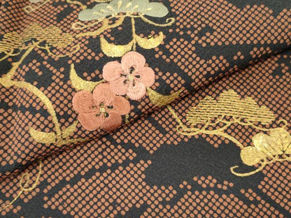 平和屋着物●訪問着　刺繍　花松文　金彩　正絹　逸品　DABI5971op