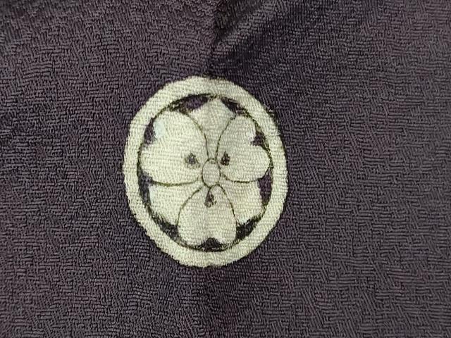 平和屋着物●上質な色無地　霞地紋　濃鼠色　正絹　逸品　未使用　DABI5975op