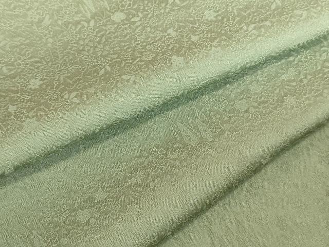 平和屋着物●上質な色無地　草花地紋　柳色　京都きもの友禅　正絹　逸品　未使用　DABI5976op