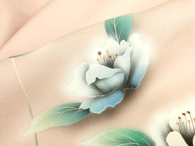 平和屋着物●訪問着　草花　暈し染め　金銀彩　ロング丈　正絹　逸品　DABI5979op