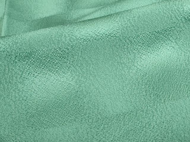 平和屋着物●世界的友禅作家　千地泰弘監修　色無地　市松地紋　木賊色　正絹　逸品　DABI5995op