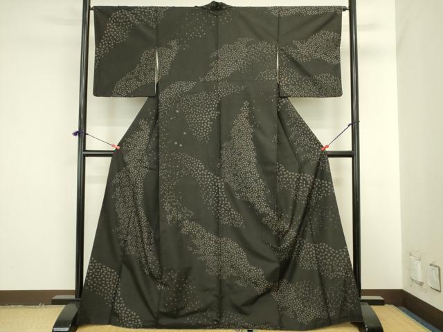 平和屋着物●本場縞大島紬　訪問着　舞桜　正絹　逸品　DABI5996op