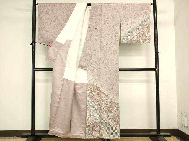 平和屋着物●訪問着　墨流し　辻が花　正絹　逸品　DABI6000op