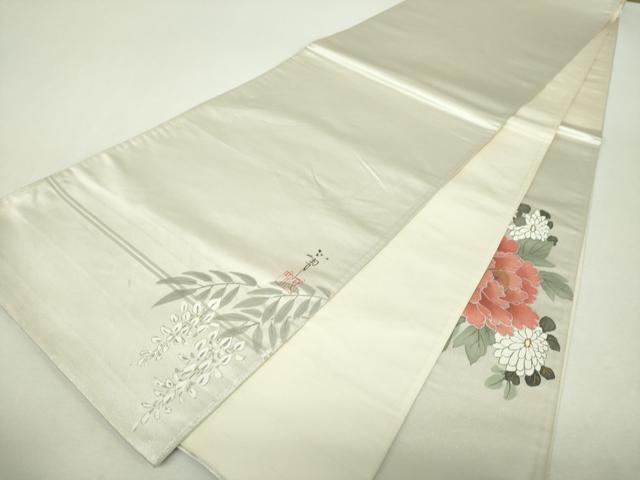 平和屋着物▼太鼓柄袋帯　作家物　手描き　花車文　金銀彩　正絹　逸品　DABI6005ps