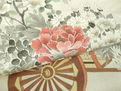 平和屋着物▼太鼓柄袋帯　作家物　手描き　花車文　金銀彩　正絹　逸品　DABI6005ps
