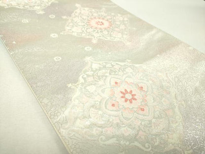平和屋着物▼六通柄袋帯　正倉院花菱文　金銀糸　正絹　逸品　DABI6013ps