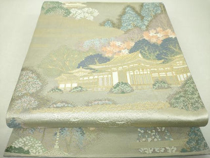 平和屋着物▼六通柄袋帯　京洛名所　金銀糸　正絹　逸品　DABI6016ps