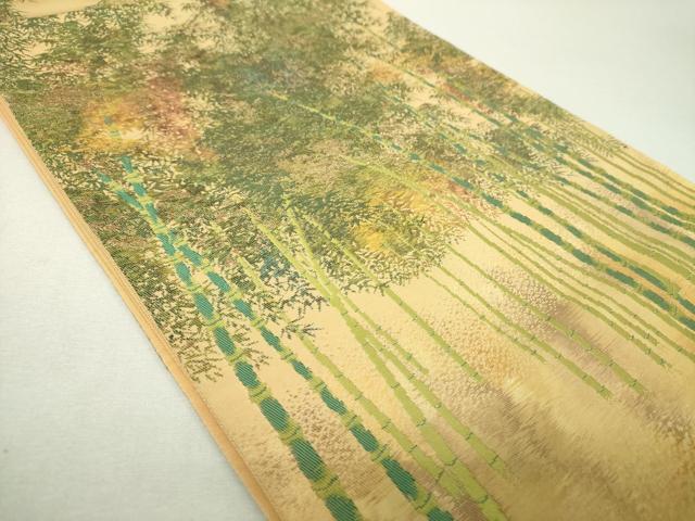 平和屋着物▼六通柄袋帯　竹林　正絹　逸品　DABI6018ps