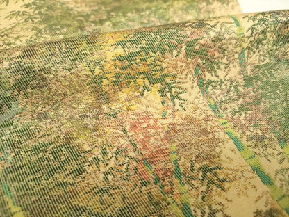 平和屋着物▼六通柄袋帯　竹林　正絹　逸品　DABI6018ps