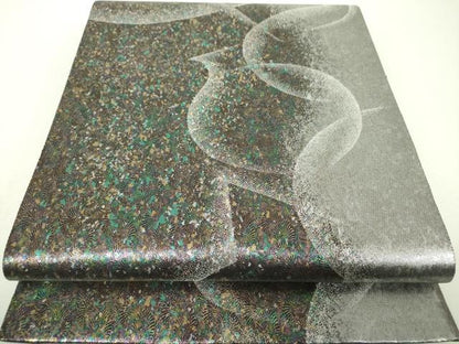 平和屋着物▼六通柄袋帯　霞文　金銀彩　引箔　正絹　逸品　DABI6021ps