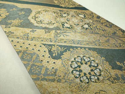 平和屋着物▼六通柄袋帯　富貴乃華　日本のコレクション　金銀糸　正絹　逸品　DABI6034ps