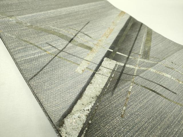平和屋着物▼太鼓柄袋帯　斜線文　金銀彩　正絹　逸品　DABI6037ps
