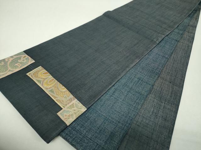 平和屋着物●中国三大刺繍　スワトウ　汕頭相良刺繍　総刺繍　太鼓柄袋帯　紬地　更紗花文　金銀彩　銀通し地　正絹　逸品　DABI6043ps