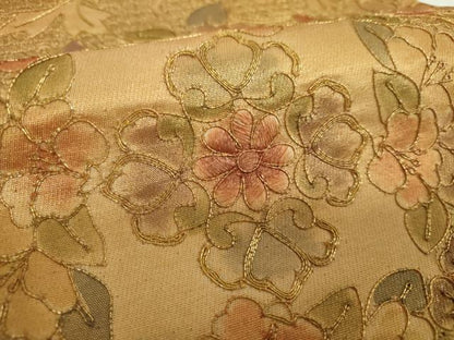 平和屋着物▼中国三大刺繍　スワトウ刺繍　汕頭刺繍　総刺繍　太鼓柄袋帯　駒刺繍　舞蝶花文　金彩　正絹　逸品　DABI6044ps