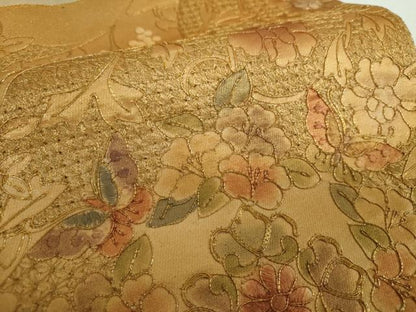 平和屋着物▼中国三大刺繍　スワトウ刺繍　汕頭刺繍　総刺繍　太鼓柄袋帯　駒刺繍　舞蝶花文　金彩　正絹　逸品　DABI6044ps