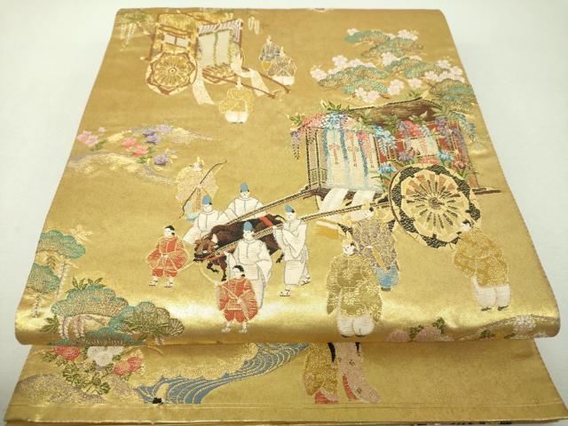 平和屋着物▼六通柄袋帯　作家物　葵祭　金糸　引箔　正絹　逸品　DABI6060ps