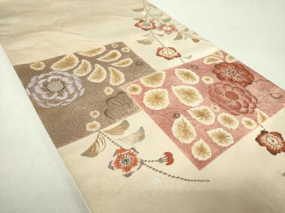 平和屋着物▼太鼓柄袋帯　刺繍　辻が花　金糸　引箔　正絹　逸品　DABI6070ps