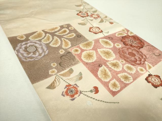 平和屋着物▼太鼓柄袋帯　刺繍　辻が花　金糸　引箔　正絹　逸品　DABI6070ps