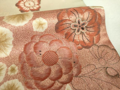 平和屋着物▼太鼓柄袋帯　刺繍　辻が花　金糸　引箔　正絹　逸品　DABI6070ps