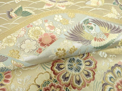 平和屋着物▼六通柄袋帯　唐織　雅宴の調べ　金銀糸　正絹　逸品　DABI6078ps