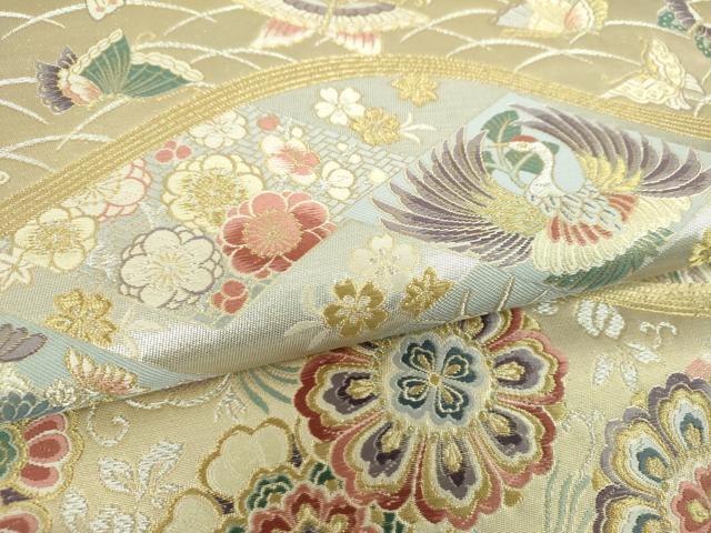 平和屋着物▼六通柄袋帯　唐織　雅宴の調べ　金銀糸　正絹　逸品　DABI6078ps