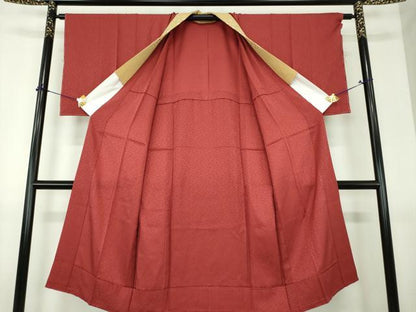 平和屋着物●上質な長襦袢　無双仕立て　半衿刺繍　紗綾形地紋　正絹　逸品　DABI6098ps