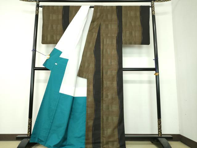 平和屋着物●本場大島紬　9マルキ　変わり間道　ほていや扱い　正絹　逸品　DABI6112ps