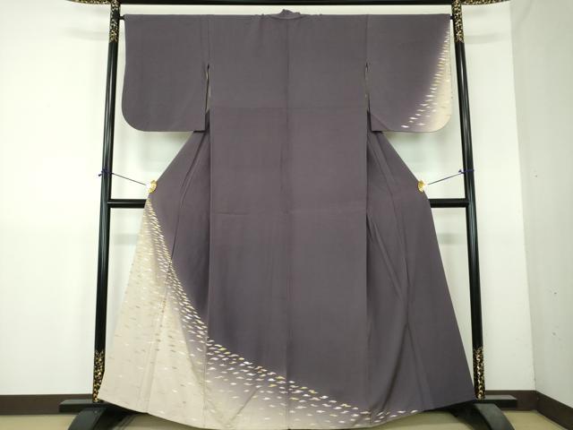 平和屋着物●訪問着　作家物　総刺繍　霞文　暈し染め　金糸　正絹　逸品　DABI6114ps