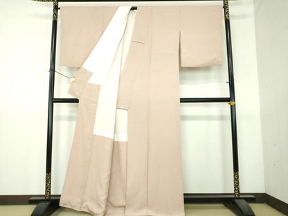 平和屋着物●上質な色無地　洗柿色　正絹　逸品　DABI6118ps