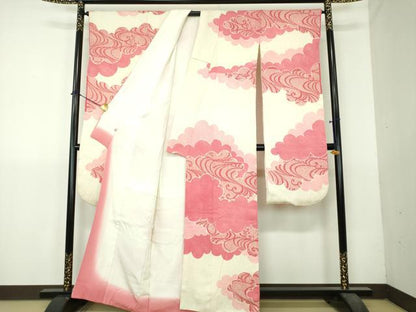 平和屋着物●豪華振袖　総絞り　雲重ね流水文　正絹　逸品　DABI6120ps