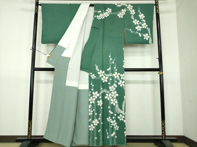 平和屋着物●訪問着　総絞り　枝梅　正絹　逸品　DABI6121ps